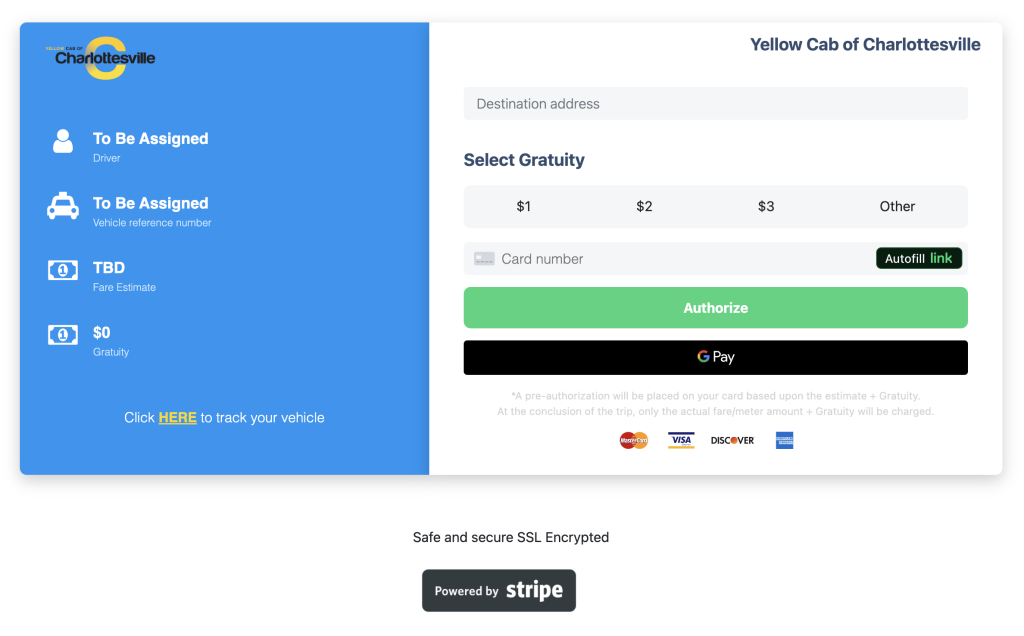 Stripe payment integration screen